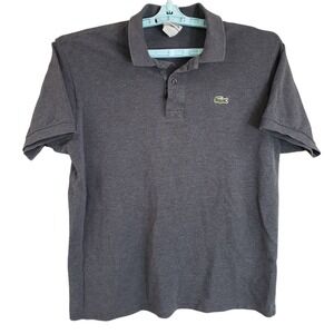 Lacoste‎ Grey Short Sleeve  Polo Shirt Size 5  (See Meas) Cotton Alligator Logo